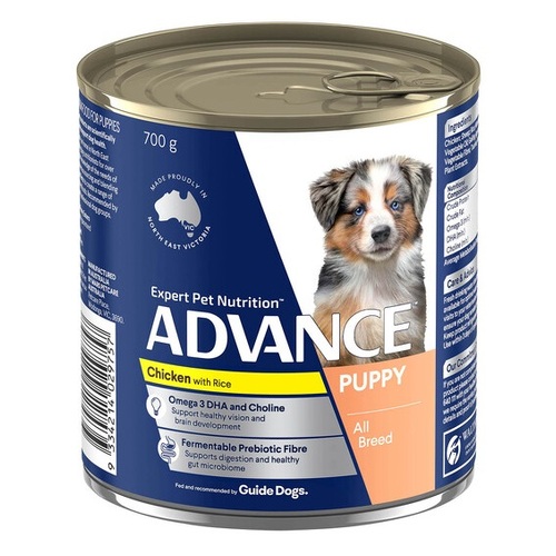 Advance Puppy All Breed Chicken & Rice Cans - Wet food 12 x 700gm Cans