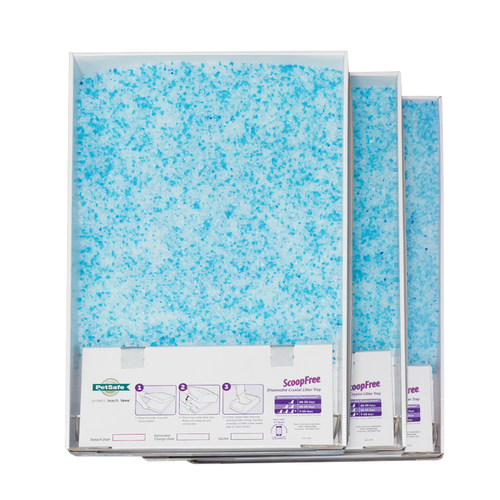 PetSafe ScoopFree Replacement Blue Crystal Litter Tray - 3 Pack - Fresh Scent