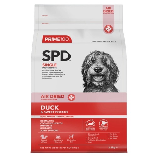 Prime100 SPD - Air Dried - Duck & Sweet Potato - Dry dog food - 2.2kg
