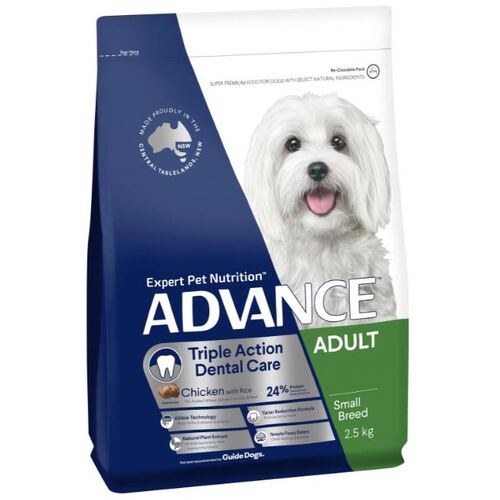 Advance Dog Dental Care Triple Action Adult Small Breed Chicken with Rice - Dry Food 2.5kg